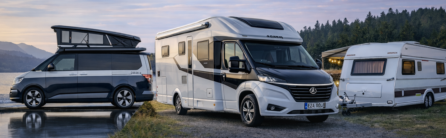 Campervan, husbil och husvagn vid camping, BW Fritid i Umeå